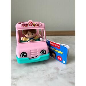 Fisher-Price Little People Push-Along Ice Cream Truck Figure Truck Vehicle Toy